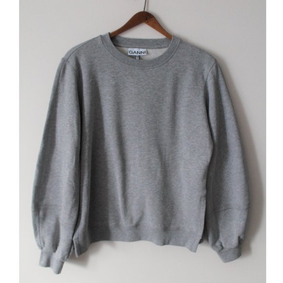 Ganni Software Isoli Sweatshirt / Size XS / Paloma Melange Grey Oversized - Picture 5 of 11